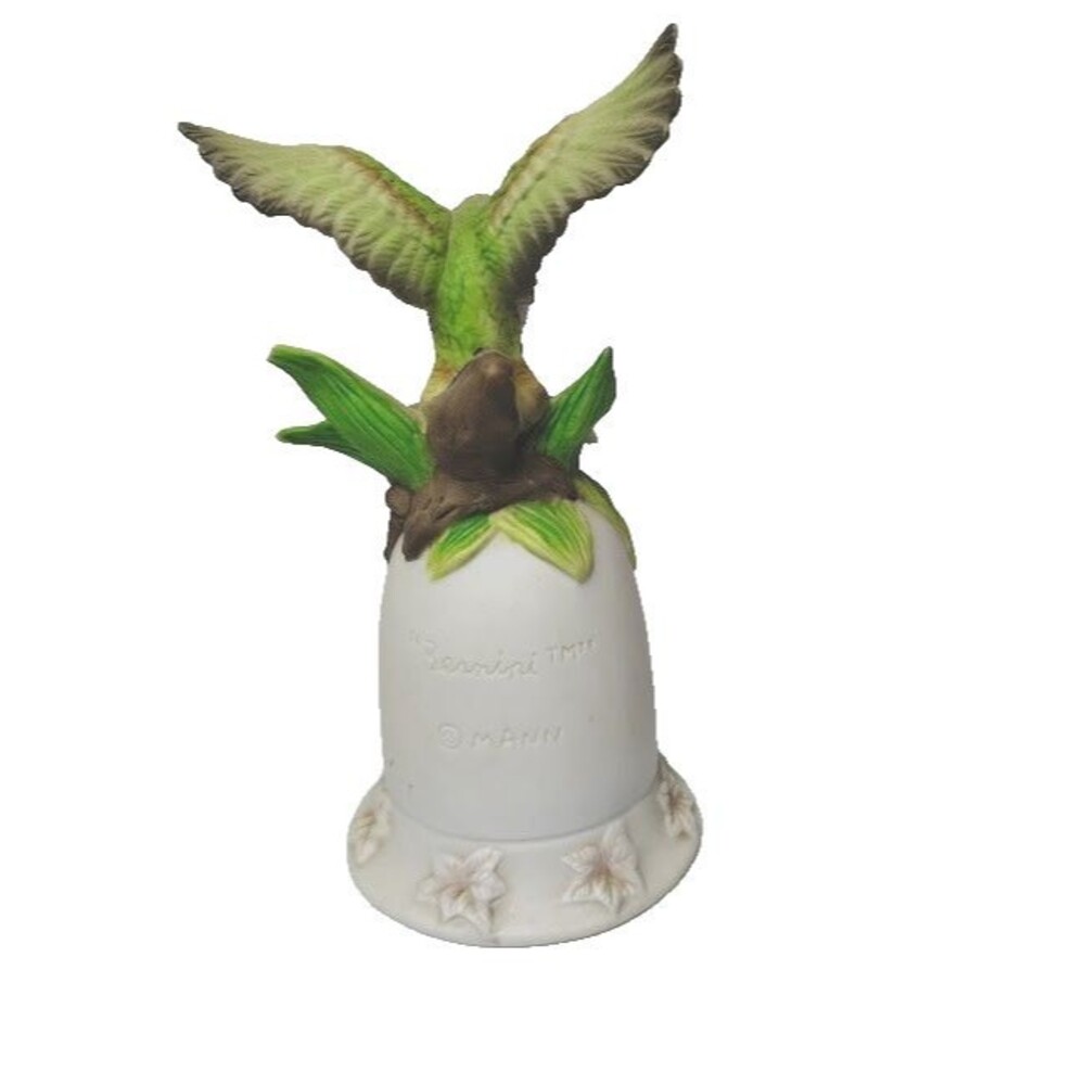 Seymour Mann Hummingbird Bell Ceramic Bell Pink Flower Bernini 5.75 In Tall - Picture 3 of 6
